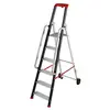 Image de Escabeau professionnel de chantier roulant pliable en aluminium 6 marches