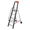 Image de Escabeau professionnel de chantier roulant pliable en aluminium 5 marches
