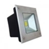 Image de spot led encastre sol carré finition inox 3w terrasse piscine