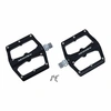 Image de Pedale vtt descente - bmx noir a roulements alu cnc filetage 9-16 avec picots argent demontable (paire) 115x97mm