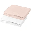 Image de Lot 2 Draps housse - 70 x 140 cm - Jersey - Blanc/Nude