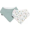 Image de Lot x2 bavoirs bandana - - TU - Mousseline - Celadon imprimé au fil de l'eau