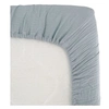 Image de Drap housse lange - - 70x140 cm - Bleu vintage - Gaze de coton