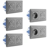 Image de - Lot de 5 doubles prises affleurantes Artezo 2P+T + boîte - titanium