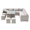 Image de Salon de jardin encastrable 10 places en résine gris-gris FIDJI