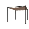 Image de Pergola autoportante 3 x 3 m en acier avec toile taupe TUSA