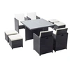 Image de Salon de jardin 8 personnes 8 pieces resine tressee 115.0 x 115 x 74.0 cm noir