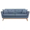 Image de Canapé droit scandinave 3 places tissu bleu pastel HOGA