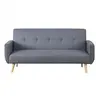 Image de Canape droit 3 places en polyester gris 86 x 183 x 84 cm