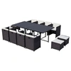 Image de Salon de jardin resine tressee noir 10 pieces 234.7 x 114.7 x 59.0 12 personnes