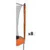 Image de JUMP4FUN Protection pour perches de trampolines toutes tailles Pack de 8 Chaussettes universelles - Orange