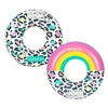 Image de Pack 2 Bouées Gonflables Ronde XXL pour Piscine & Plage Ultra Confort, Flotteur Deluxe - Pack Twin Donut Leopard ø120cm