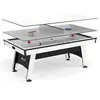 Image de Table multi-jeux 3 en 1 - Samurai - Air Hockey, Ping-Pong, Table dînatoire - Accessoires inclus - Blanc