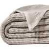 Image de Becquet Plaid en coton NID D'ABEILLES - gris 150 x 150 cm