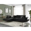 Image de LOUNGITUDE - RIO - Canapé d'angle -Droit- Convertible - 5 Places - Coffre - Têtières réglables - En Simili - Noir - L271cm en occasion ou reconditionné