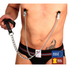 Image de Pinces à seins + laisse ( métal + cuir )