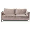 Image de Canape droit 2 places en velours beige 94 x 183 x 85 cm
