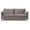 Image de Canape droit 2 places en velours gris 94 x 183 x 85 cm