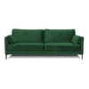 Image de Canape droit 3 places en velours vert 94 x 223 x 85 cm