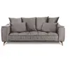 Image de Canape droit 2 places en velours gris 106 x 204 x 92 cm