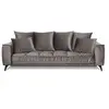 Image de Canape droit 3 places en velours gris 106 x 236 x 92 cm