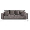 Image de Canape droit 4 places en velours gris 106 x 306 x 92 cm