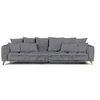 Image de Canape droit 4 places en tissu gris 106 x 306 x 92 cm
