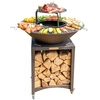 Image de FIESTA Brasero haut avec plaque et grille amovible en acier barbecue plancha extérieur Ø 100 cm