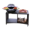 Image de ISLAND Brasero îlot avec plaque et grille amovible en acier barbecue plancha extérieur Ø 75 cm