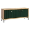 Image de PARII Meuble TV 3 portes 130x56 cm en bois design contemporain Vert bouteille