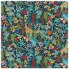 Image de Tissu 100% coton Zanzibar Animaux exotiques vendu au mètre(...) - Petrole Bleu