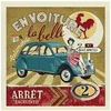 Image de Tissu carré jacquard 48 cm x 48 cm automobile jaune(...) -