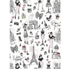 Image de Tissu coton enduit j'aime Paris vendu au mètre(...) - J AIME PARIS BLANC