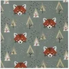 Image de Tissu enfant jersey têtes de renard vendu au mètre(...) - 083 Kaki