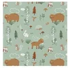 Image de Tissu enfant coton animaux dans la forêt vendu au mètre(...) - M Vert