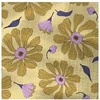 Image de Tissu coton double gaze imprimé fleurs jaunes et violettes vendu au mètre(...) - Jaune (moutarde)