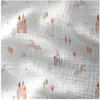 Image de Tissu enfant coton double gaze château fort vendu au mètre(...) - 0001 Blanc