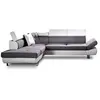 Image de Lisbona - Canapé d'angle convertible - 5 places - Gauche - Blanc / Gris