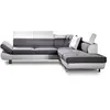 Image de Lisbona - Canapé d'angle convertible - 5 places - Droit - Blanc / Gris