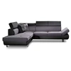 Image de Lisbona - Canapé d'angle convertible - 5 places - Gauche - Noir / Gris
