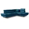 Image de Lisbona - Canapé d'angle convertible - 5 places -Droit - Bleu canard