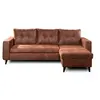 Image de NORDIC - Canapé d'angle réversible - 4 places - Convertible - Industriel vintage - Marron
