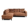 Image de NORDIC - Canapé d'angle L - 5 places - Convertible - Industriel vintage - Gauche - Marron
