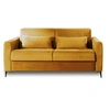 Image de Owen - Canapé 3 places convertible - Ouverture express - Couchage quotidien - Velours - Jaune