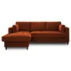 Image de Anna - canapé d'angle convertible - avec coffre - 4 places - style contemporain - gauche - Rouille