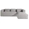 Image de Stella - canapé d'angle droit en velours côtelé - 4 places -style contemporain - Gris clair