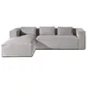 Image de Stella - canapé d'angle gauche en velours côtelé - 4 places - Gris clair