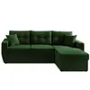Image de Canape angle fixe BEST MOBILIER 4 places en polyester vert 146 x 226 x 85 cm