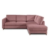 Image de Brooke - canapé d'angle droit - convertible - 5 places - en velours - Rose