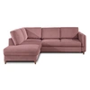Image de Brooke - canapé d'angle gauche - convertible - 5 places - en velours - Rose